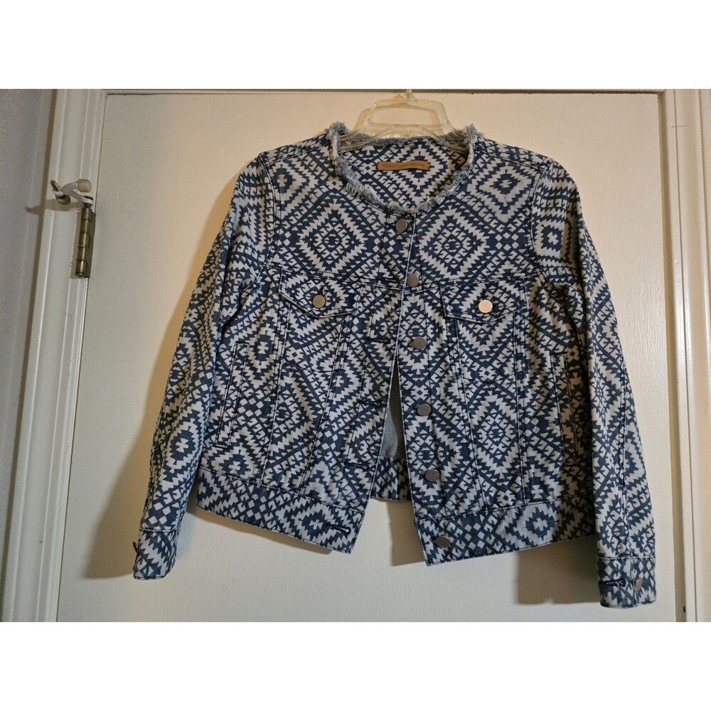 Rebecca Minkoff Unique Geometric Denim Jacket Best Fit Small Show Sample Rare
